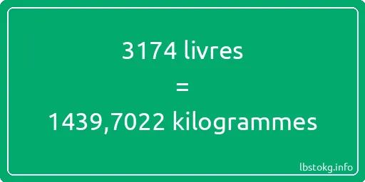 3174 lbs à kg - 3174 livres aux kilogrammes