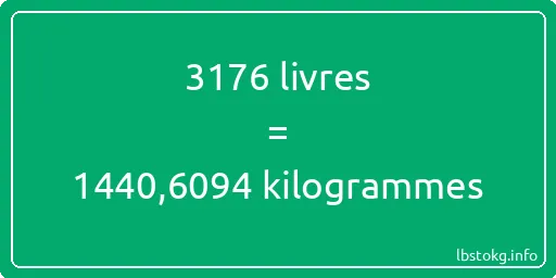 3176 lbs à kg - 3176 livres aux kilogrammes