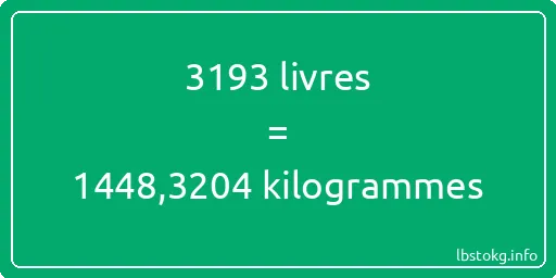 3193 lbs à kg - 3193 livres aux kilogrammes