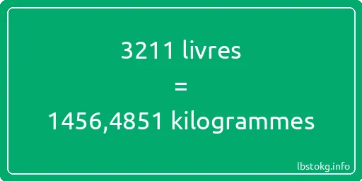 3211 lbs à kg - 3211 livres aux kilogrammes