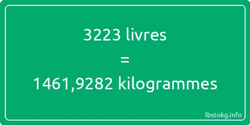 3223 lbs à kg - 3223 livres aux kilogrammes