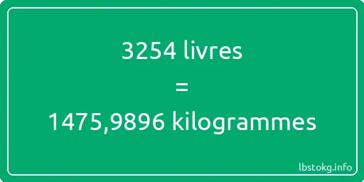 3254 lbs à kg - 3254 livres aux kilogrammes