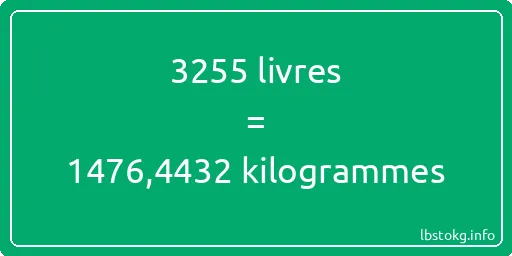 3255 lbs à kg - 3255 livres aux kilogrammes