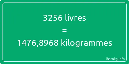 3256 lbs à kg - 3256 livres aux kilogrammes