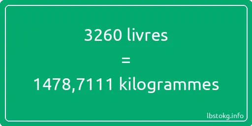 3260 lbs à kg - 3260 livres aux kilogrammes