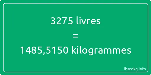 3275 lbs à kg - 3275 livres aux kilogrammes