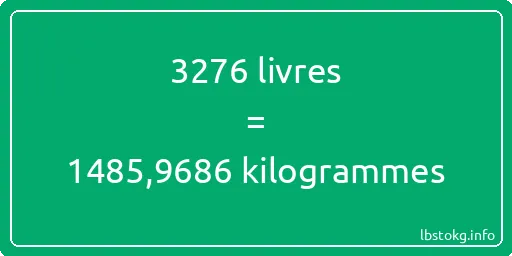 3276 lbs à kg - 3276 livres aux kilogrammes