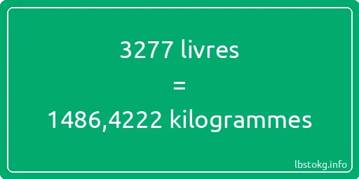 3277 lbs à kg - 3277 livres aux kilogrammes