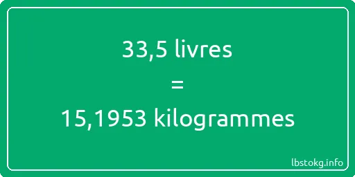 33-5 lbs à kg - 33-5 livres aux kilogrammes