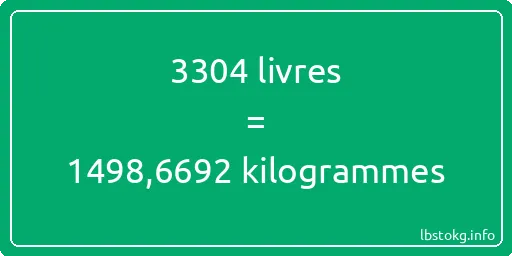 3304 lbs à kg - 3304 livres aux kilogrammes