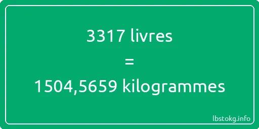 3317 lbs à kg - 3317 livres aux kilogrammes