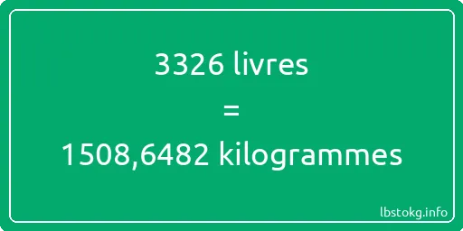 3326 lbs à kg - 3326 livres aux kilogrammes