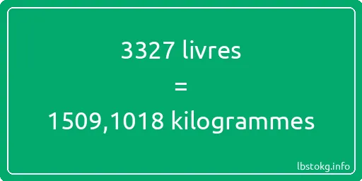 3327 lbs à kg - 3327 livres aux kilogrammes