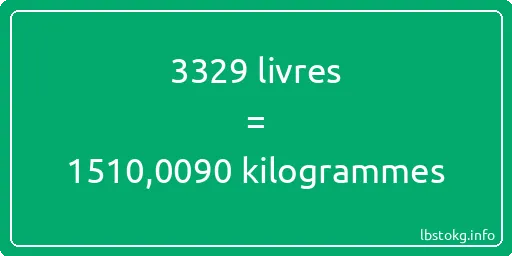 3329 lbs à kg - 3329 livres aux kilogrammes