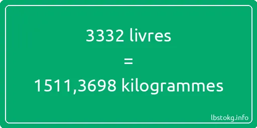 3332 lbs à kg - 3332 livres aux kilogrammes