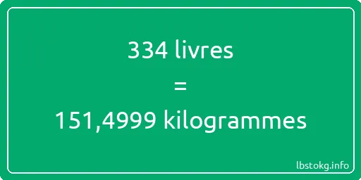 334 lbs à kg - 334 livres aux kilogrammes