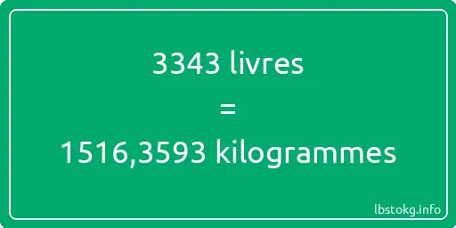 3343 lbs à kg - 3343 livres aux kilogrammes