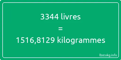 3344 lbs à kg - 3344 livres aux kilogrammes