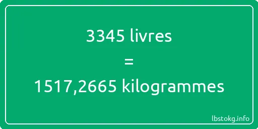 3345 lbs à kg - 3345 livres aux kilogrammes