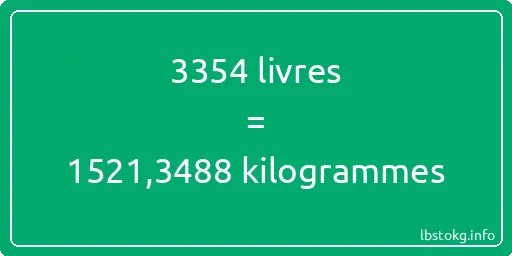 3354 lbs à kg - 3354 livres aux kilogrammes