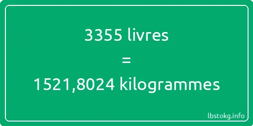 3355 lbs à kg - 3355 livres aux kilogrammes