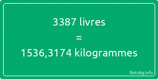 3387 lbs à kg - 3387 livres aux kilogrammes