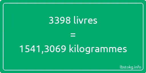 3398 lbs à kg - 3398 livres aux kilogrammes