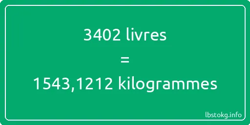 3402 lbs à kg - 3402 livres aux kilogrammes