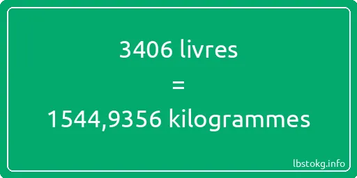 3406 lbs à kg - 3406 livres aux kilogrammes