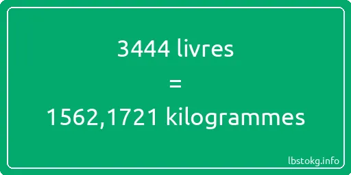 3444 lbs à kg - 3444 livres aux kilogrammes