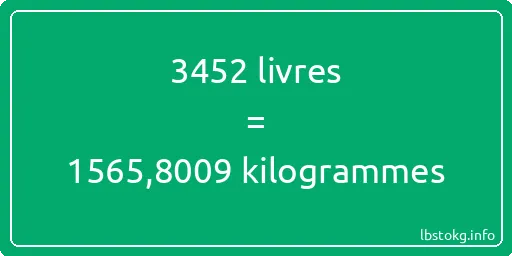 3452 lbs à kg - 3452 livres aux kilogrammes