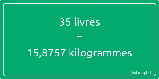 35 lbs à kg - 35 livres aux kilogrammes