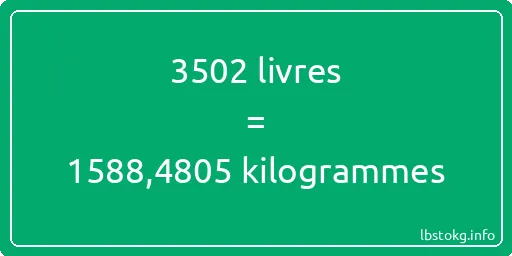 3502 lbs à kg - 3502 livres aux kilogrammes