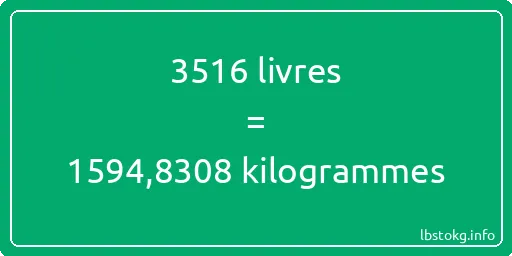 3516 lbs à kg - 3516 livres aux kilogrammes