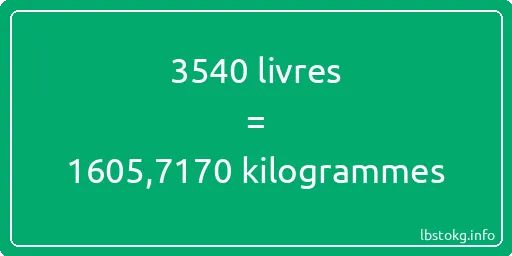 3540 lbs à kg - 3540 livres aux kilogrammes