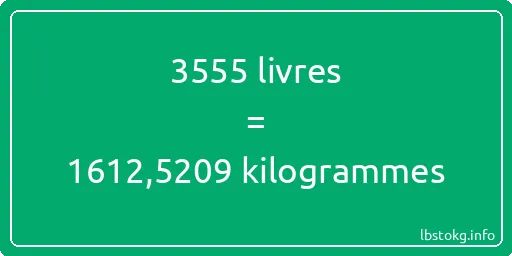 3555 lbs à kg - 3555 livres aux kilogrammes