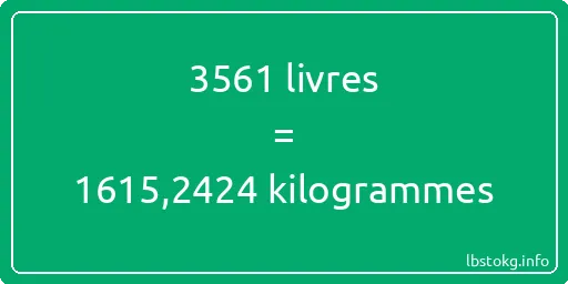 3561 lbs à kg - 3561 livres aux kilogrammes