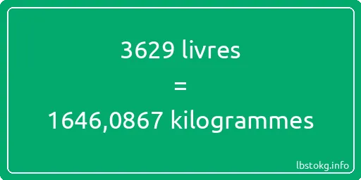 3629 lbs à kg - 3629 livres aux kilogrammes