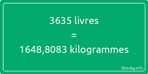 3635 lbs à kg - 3635 livres aux kilogrammes