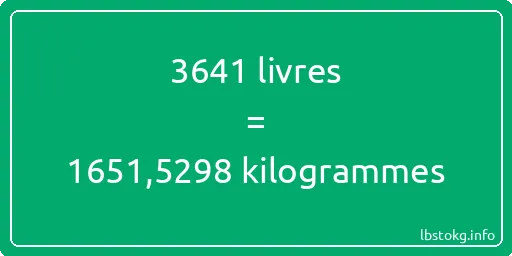 3641 lbs à kg - 3641 livres aux kilogrammes