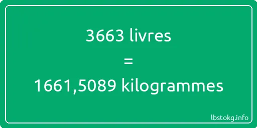 3663 lbs à kg - 3663 livres aux kilogrammes