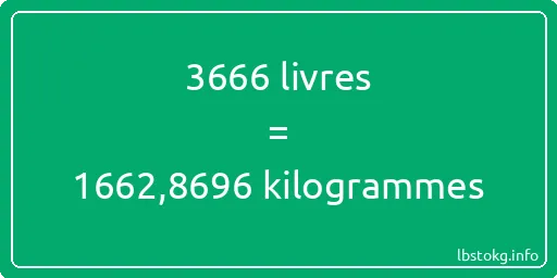 3666 lbs à kg - 3666 livres aux kilogrammes