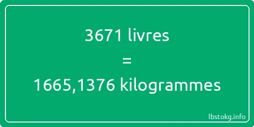 3671 lbs à kg - 3671 livres aux kilogrammes