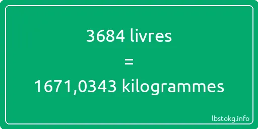 3684 lbs à kg - 3684 livres aux kilogrammes