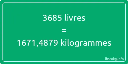 3685 lbs à kg - 3685 livres aux kilogrammes