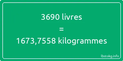 3690 lbs à kg - 3690 livres aux kilogrammes