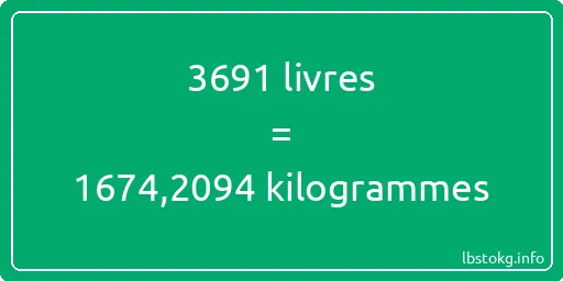 3691 lbs à kg - 3691 livres aux kilogrammes