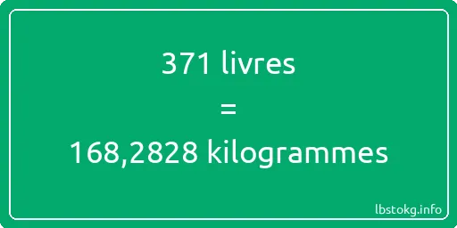 371 lbs à kg - 371 livres aux kilogrammes