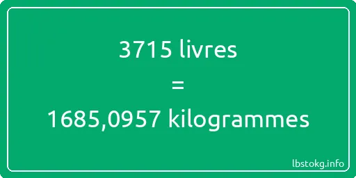 3715 lbs à kg - 3715 livres aux kilogrammes