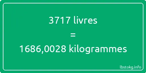 3717 lbs à kg - 3717 livres aux kilogrammes